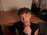 Preview 3 of Twink has fun with a dildo in his ass