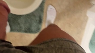 JEFFREY LLOYD - piss and cumshot with his big dick in the public bathroom