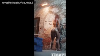 CASUAL ENCOUNTER IN THE ALLEY ENDS WITH A GOOD UNCENSORED ANIMATED CREAMPIE|| 4K60