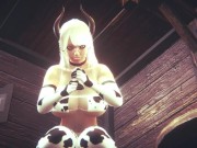 Preview 2 of Slutty Blonde With Huge Tits Dresses Up Like A Cow And Rides You Fantasy Cosplay