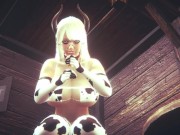 Preview 3 of Slutty Blonde With Huge Tits Dresses Up Like A Cow And Rides You Fantasy Cosplay