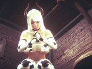 Preview 4 of Slutty Blonde With Huge Tits Dresses Up Like A Cow And Rides You Fantasy Cosplay