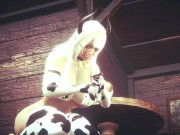 Preview 5 of Slutty Blonde With Huge Tits Dresses Up Like A Cow And Rides You Fantasy Cosplay