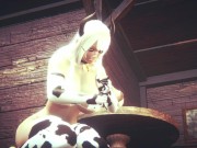 Preview 6 of Slutty Blonde With Huge Tits Dresses Up Like A Cow And Rides You Fantasy Cosplay