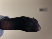 Preview 1 of Ebony Feet & Black Nylon Sock Removal