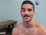 Preview 1 of MenOver30 - Riley Mitchel Barebacks Cute Jock Hard In Shower