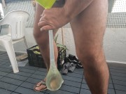 Preview 2 of Cum & piss cocktail drinking from a condom