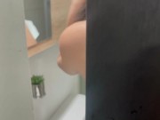 Preview 4 of I insist to my little stepsister that we take a shower together to save water and fuck her hard.