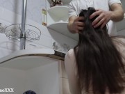 Preview 2 of Sensual blowjob in kitchen.I like suck this dick.
