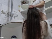 Preview 5 of Sensual blowjob in kitchen.I like suck this dick.