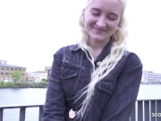 Preview 2 of GERMAN SCOUT - Skinny blonde Teen Daruma Rai Pickup for Casting Fuck in Berlin