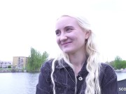 Preview 3 of GERMAN SCOUT - Skinny blonde Teen Daruma Rai Pickup for Casting Fuck in Berlin