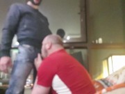 Preview 2 of A hard male skinhead fucks in the throat and ass BAREBACK with his big fat dick