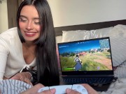 Preview 1 of My hot stepsister doesn't let me play quietly and makes me cum| FORTNITE