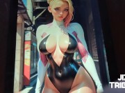 Preview 1 of GWEN STACY Spiderwoman Spidergirl- Blonde - Spiderman - Jizz Tribute