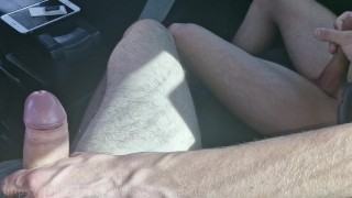 In public in the car, members are doused with sperm! 💦💦💦