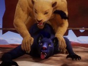 Preview 4 of Two big beasts have hard fuck in desert | Furry | Wild life | Gay  | Yiff