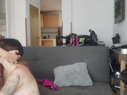 Preview 2 of lesbian whores fuck on the couch lesbian sex