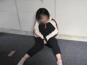 Preview 4 of Cute girl masturbating in hiding in an empty warehouse.