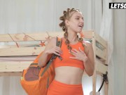Preview 1 of Cute Athletic Babe Jayla De Angelis Fucked By Roommate After Yoga Session - HORNY HOSTEL
