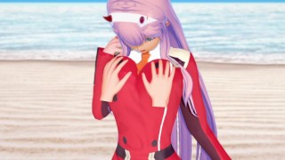 Sex with Zero Two on the beach