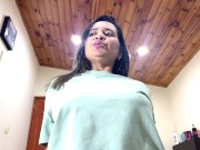 Preview 5 of POV My sister-in-law- rides my cock like a cowgirl until I leave my cum on her face. Latin Vanessa