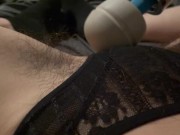 Preview 5 of Fingering my creamy, hairy pussy after teasing thru my panties