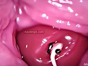 Preview 5 of Camera in Vagina, Cervix POV, Tiny Cucked by Giant ‘Couple’, Cum in Condom and Creampie - Full Clip