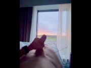 Preview 6 of Wanking in front of the window at large hotel. Hope someone sees me ;) full video to cum soon