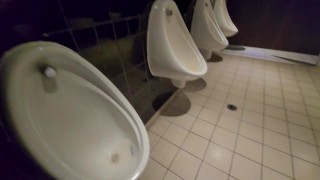 Long PISS in the Mens Urinal