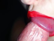 Preview 3 of Sensual Blowjob With Red Lips. POV.