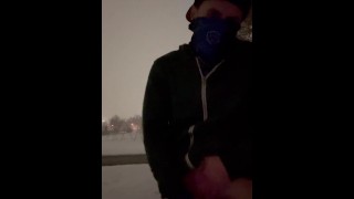 Bustin a nut in the snow like a true Canadian!