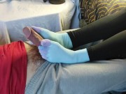 Preview 3 of Stepsister give me a sockjob/footjob, I cum on her socks !