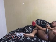 Preview 3 of Horny girl fucks her pussy with her dildo while recording herself