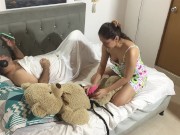 Preview 2 of I fuck my teddy bear next to my stepfather.