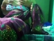 Preview 4 of Indian Gay Crossdresser in pink saree pressing and milking his boobs so hard and enjoying the hardco