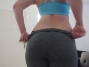 Preview 5 of Stripping my gym leggings and showing you my big ass