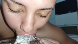 Very foamy and horny, my friend likes me to masturbate him in the shower