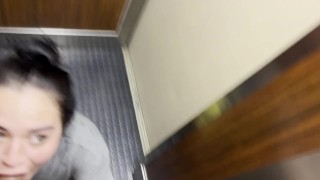 Sloppy BJ in Public elevator and HARDCORE fucking fit Brunette ft. fittbadonk Isabella Torres