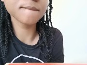 Preview 1 of JOI Ebony Cum Deposit Begs You To Stroke His Cock And Nut In Her Mouth | Deep Throat