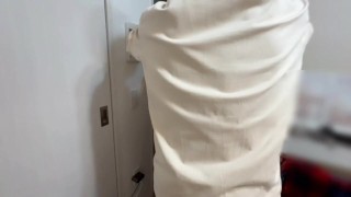 Remote Rotor & Fellatio & Insertion in Hotel Washroom