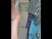 Preview 6 of Real Body Milf Cougar in the Shower sucking, fucking and Squirting with her big dildo