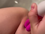 Preview 1 of Slut Pleases Her Tight Pussy in the Bath