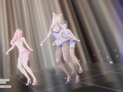 Preview 3 of [MMD] WJSN CHOCOME - Hmph! Ahri Kaisa Seraphine Sexy Kpop Dance League of Legends Uncensored Hentai