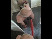 Preview 2 of Spit roast on 2 dildos , choking , gagging , anal , knotted