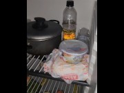 Preview 1 of Drinking piss from the fridge and making my male cum in my deepthroat 05/11/2024