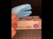 Preview 1 of Latex gloves cum play! Loads of my dripping cum in a bowl
