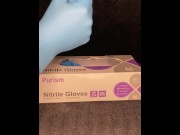 Preview 4 of Latex gloves cum play! Loads of my dripping cum in a bowl