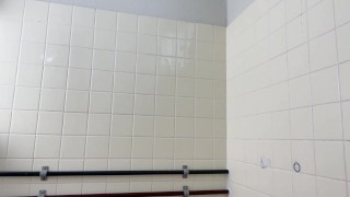 Three pees in a college girl's bathroom