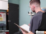 Preview 1 of FamilyCreep - Hairy Stepdad Barebacks His Jock Doctor Stepson